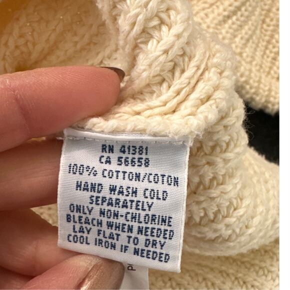 Polo Ralph Lauren Women's Cream 100% Cotton Chunky Knit Sweater, Size L, EUC - Picture 4 of 5